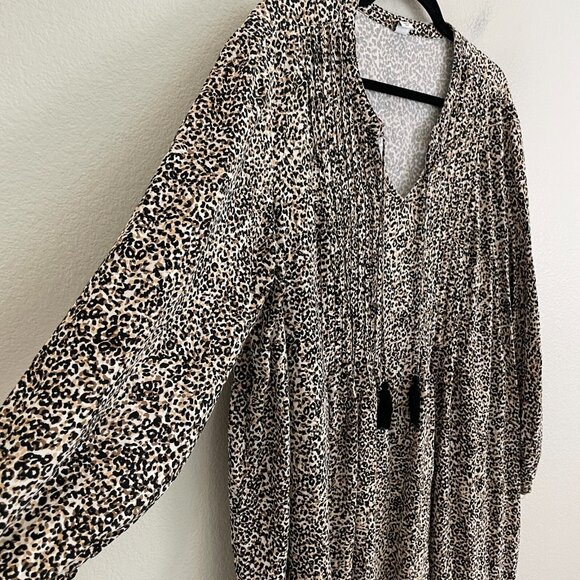 Old Navy Womens Plus XXL Animal Print Tunic Top Front Tassel Tie Shirt - Picture 11 of 13